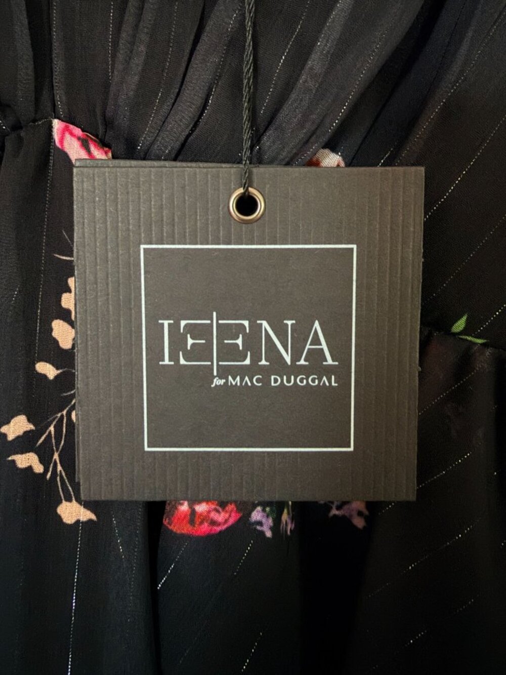 NWT IEENA Mac Duggal Tiered Ruffle Floral V Neck Mini Dress Size 0 - Picture 5 of 10